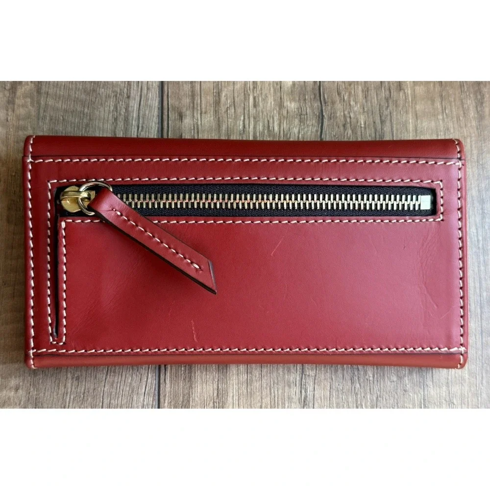 NEW Dooney &‎ Bourke Belmar CONTINENTAL CLUTCH WALLET Red Strawberry 🍓Leather
